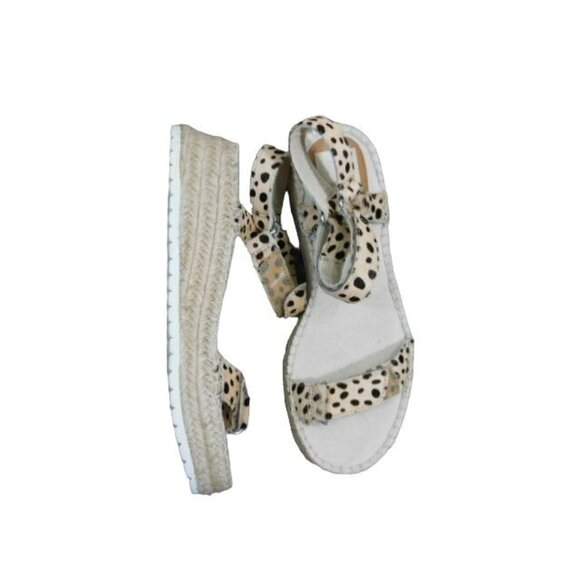 Dolce Vita Shoes - Dolce Vita Size 8.5 Leopard Real Fur Ponyhair Strappy Low Platform Sandals Shoes